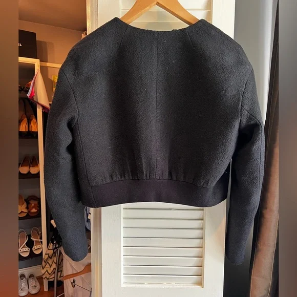 J. Crew Collection Lady Bomber Black Boucle Jacket - Picture 7 of 9